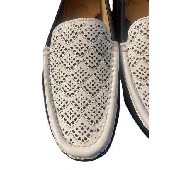 Peter Millar Navy blue white loafers shoes flats 6.5 Cut Out Preppy Resort Beach - Picture 4 of 10